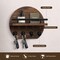 Key Holder for Wall - 9.8 Inch Apartment Wall Decor with Shelf and 8 Key Hooks, Circular Wood Key Hanger for Home Decor (Brown)